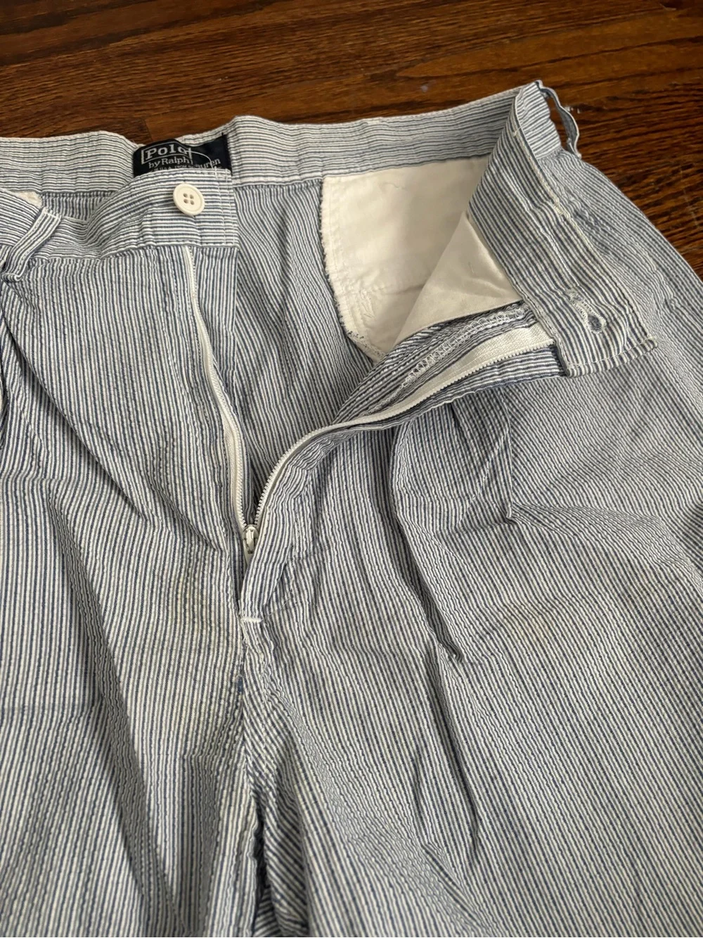 Ralph Lauren Men’s Light Blue Stripe Shorts Size 35